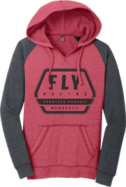 Women's Fly Track Hoodie Red Heather/Charcoal Md