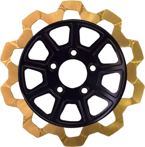 9 Spoke Rotor, Rear Blk/Gold Bow Tie 11.8",7mm