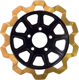 9 Spoke Rotor, Rear Blk/Gold Bow Tie 11.8",7mm