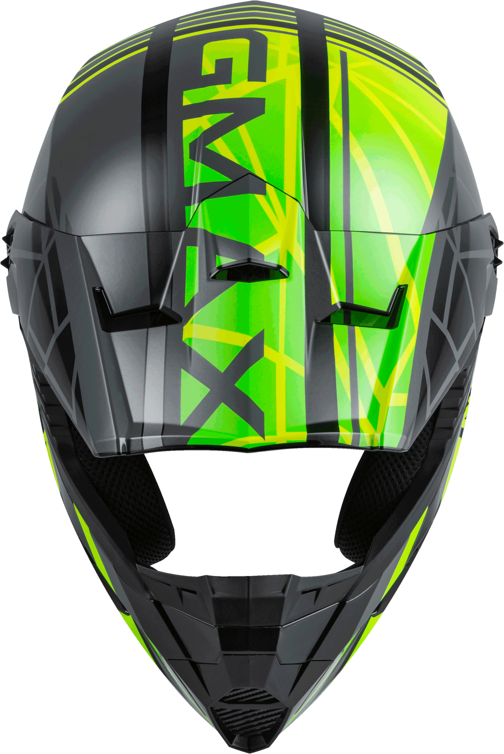 Mx 46 Off Road Mega Helmet Black/Hi Vis/Grey Xl