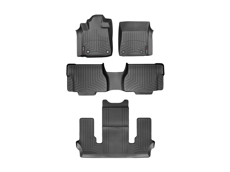 WeatherTech 12+ Toyota Sequoia Front/Rear/and Rear Floorliners - Black