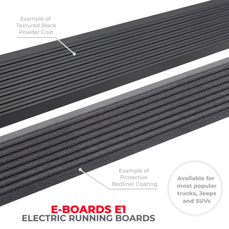 Go Rhino 07-13 Chevrolet Silverado 1500 & 25/3500HD ECab 4dr E-BOARD E1 Running Board Kit - Tex. Blk