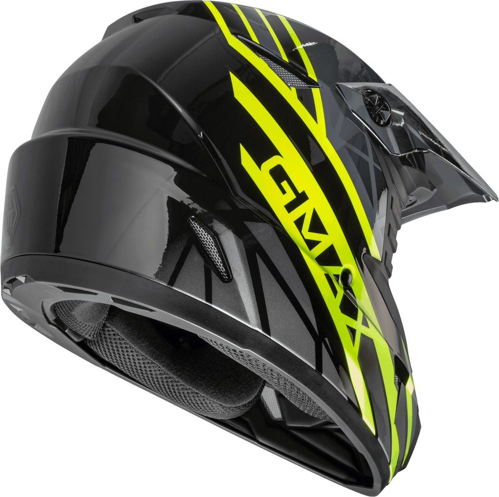 Mx 46 Off Road Mega Helmet Black/Hi Vis/Grey Xl