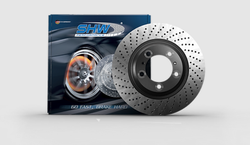 SHW 17-18 Porsche 718 Boxster 2.0L w/o Ceramic Brakes Rear Cross-Drilled MB Brake Rotor