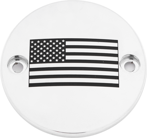 M8 Timer Cover American Flag Chrome