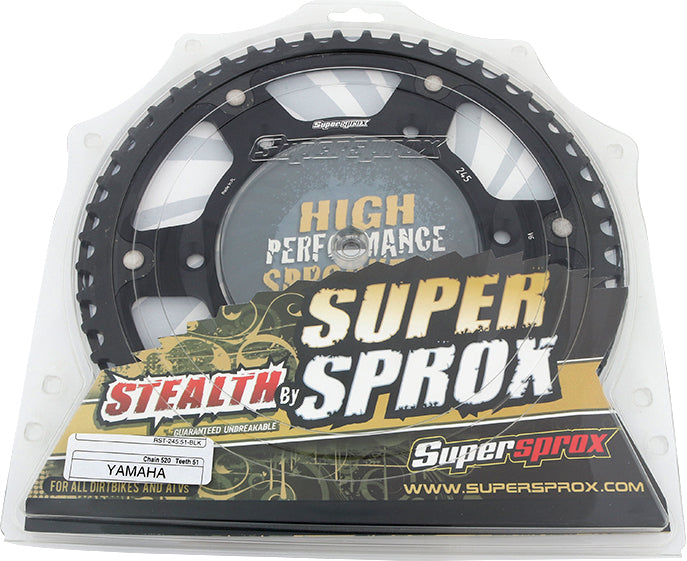 Rear Stealth Sprocket Alu/Stl 51t 520 Blk Yam