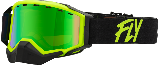 Zone Snow Goggle Black/Hi Vis W/ Green Mirror/Amber Lens