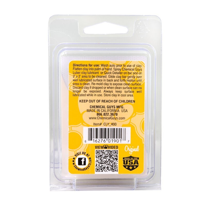 Chemical Guys OG Clay Bar (Light/Medium Duty) - Yellow - Case of 12