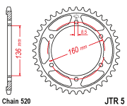 Rear Sprocket Steel 40t 520 Apr/Beta/Bmw/Husq