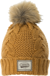 Chunky Knit Pom Beanie Tan