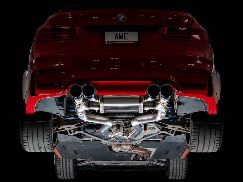 AWE Tuning BMW F8X M3/M4  Track Edition Catback Exhaust - Chrome Silver Tips