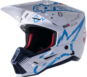 S M5 Action Helmet White/Cyan/Blue Sm