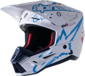 S M5 Action Helmet White/Cyan/Blue Md