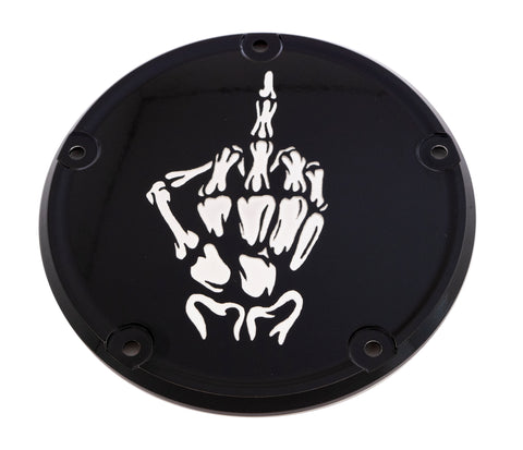 6   M8 Softail Derby Cover Bone Finger Black