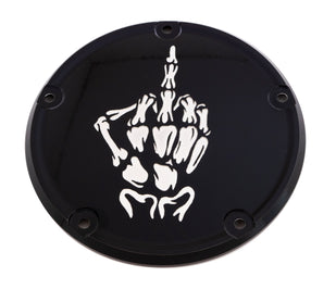 6   M8 Softail Derby Cover Bone Finger Black