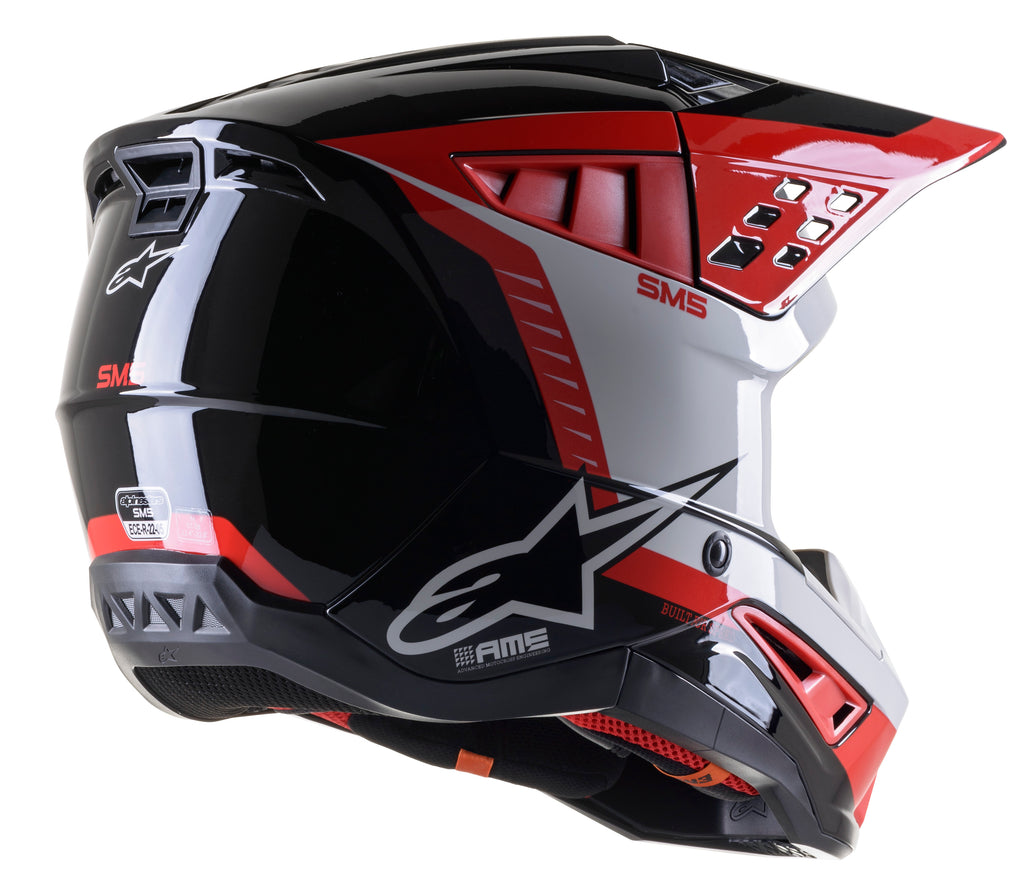 S M5 Beam Helmet Black/Grey/Red Glossy Sm