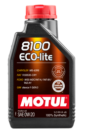 Motul 1L Synthetic Engine Oil 8100 0W20 ECO-LITE - Case of 12