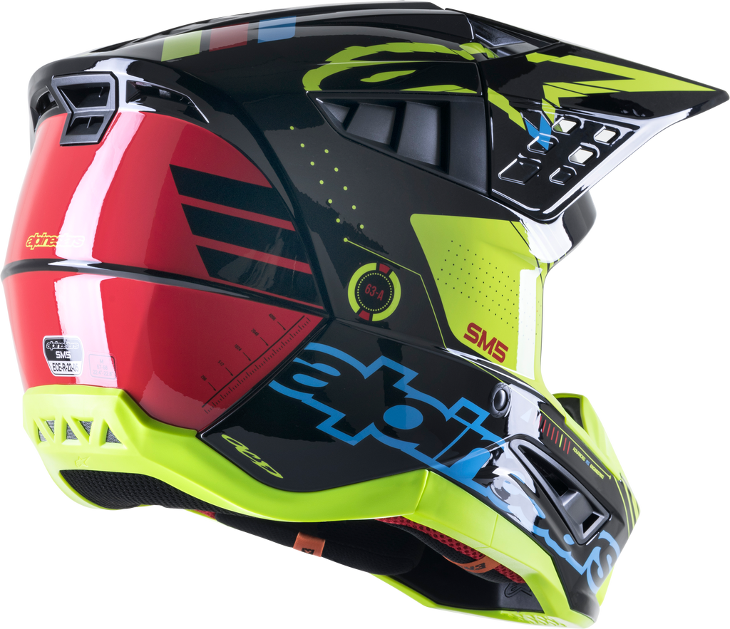 S M5 Action Helmet Black/Cyan/Fluo Yellow Xl