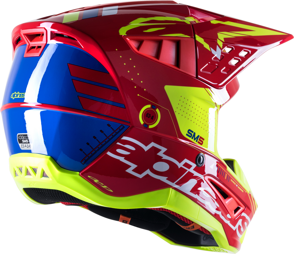 S M5 Action Helmet Red/White/Yellow Md