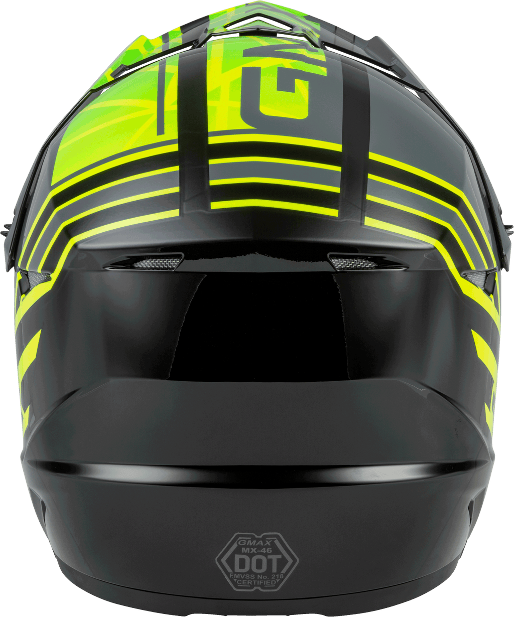 Youth Mx 46y Off Road Mega Helmet Black/Hi Vis/Grey Ym