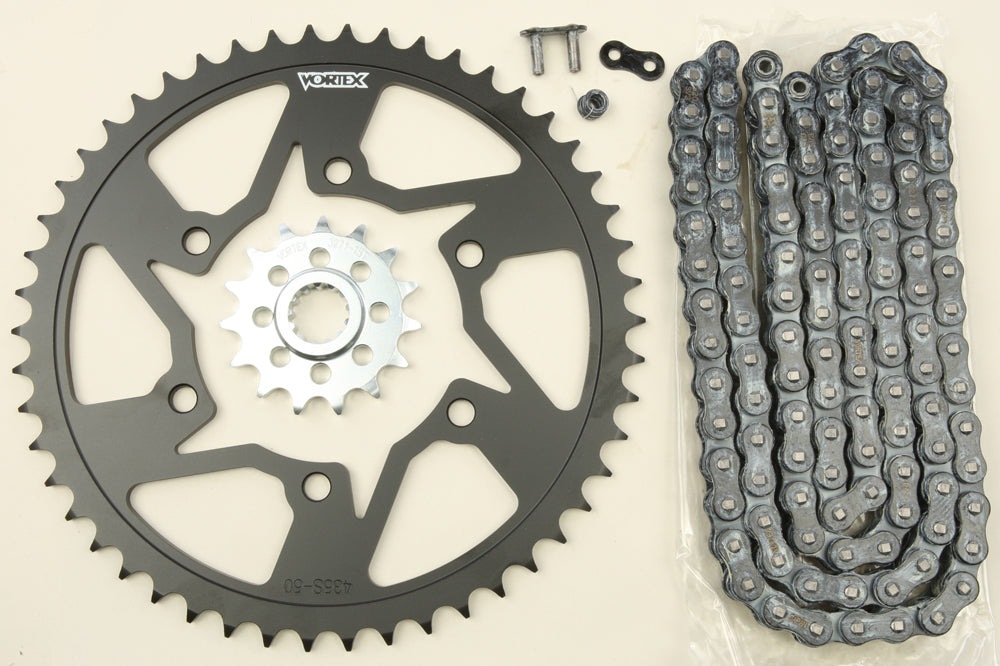 Sprocket/Chain Kit Stl/Stl 15/50t Sil Sx3 520 116l Blk