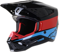 S M5 Bond Helmet Black/Red/Cyan Glossy Xs