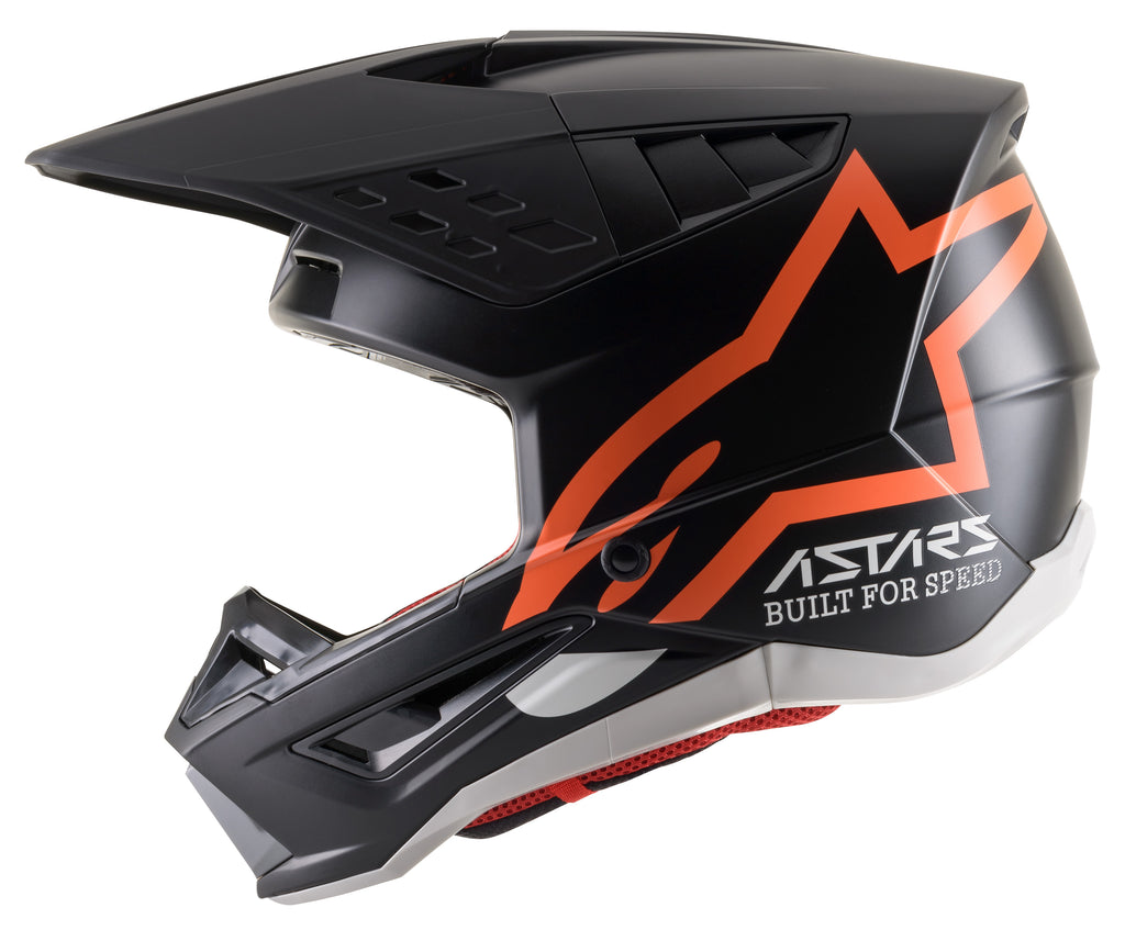 S M5 Compass Helmet Matte Black/Orange Fluo Md