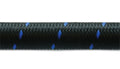 Vibrant -10 AN Two-Tone Black/Blue Nylon Braided Flex Hose (2 foot roll)