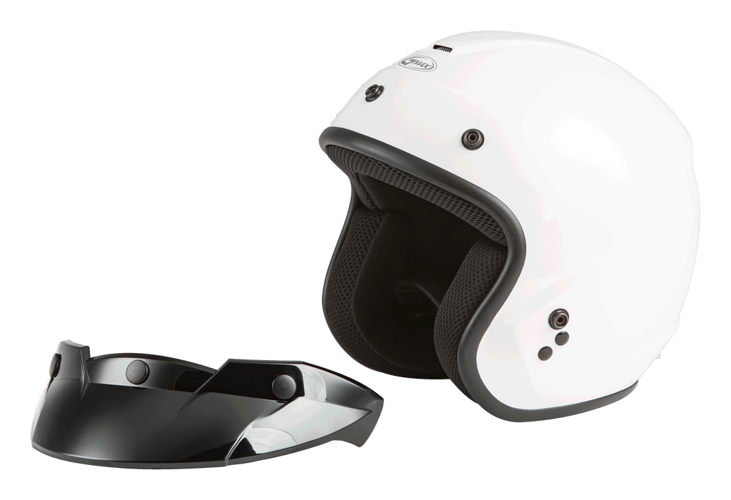 Of 2 Open Face Helmet White Md