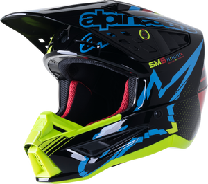 S M5 Action Helmet Black/Cyan/Fluo Yellow Xs