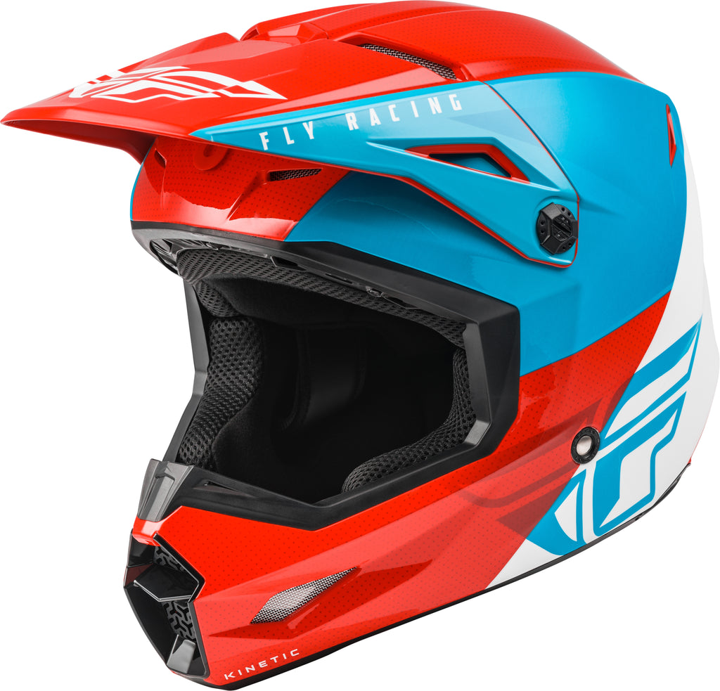 Youth Kinetic Straight Edge Helmet Red/White/Blue Ym