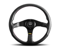 Momo Tuner Steering Wheel 350 mm - Black Leather/Red Stitch/Black Spokes
