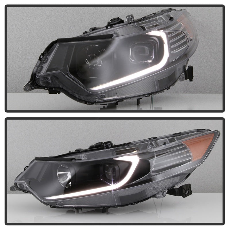 xTune 09-14 Acura Projector Headlights - Light Bar DRL - Black (PRO-JH-ATSX09-LB-BK)