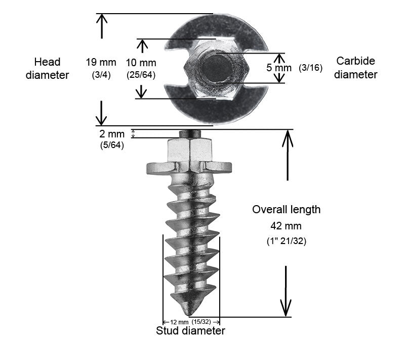 1 9/16" 40mm Shoulder Studs Qty 1000