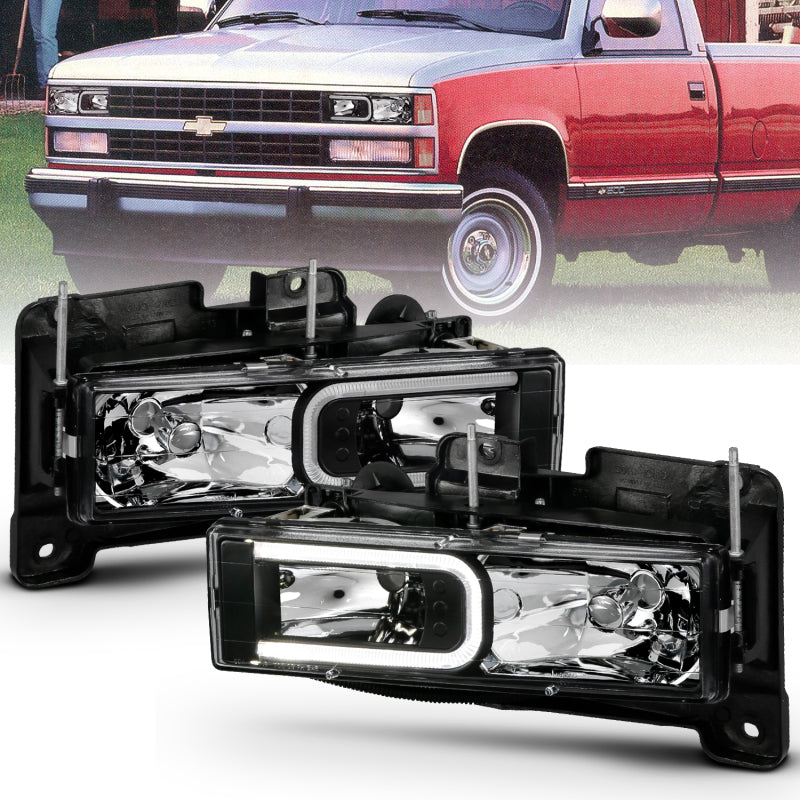 ANZO 1999-2000 Cadillac Escalade Crystal Headlights (Pair)