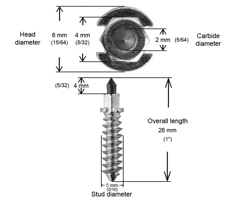 1 1/8" 28mm Shoulder Studs Qty 100