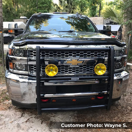 Go Rhino 15-19 Chevrolet Silv 2500HD/3500HD 3000 Series StepGuard - Black (Center Grille Guard Only)