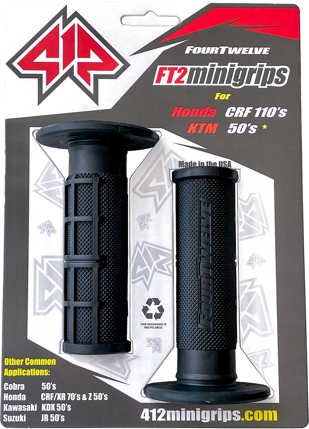 Pee Wee / Pit Bike Mini Grips 7/8" (Black)