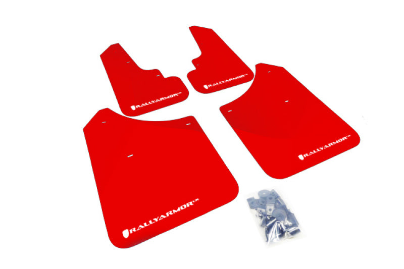 Rally Armor 2003-2008 Subaru Forester UR Red Mud Flap w/ White Logo