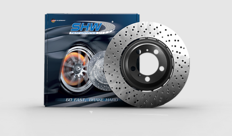 SHW 05-06 BMW M3 3.2L Right Front Cross-Drilled Lightweight Brake Rotor