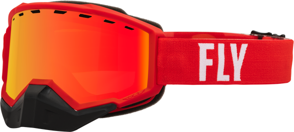 Focus Snow Goggle Red/White W/ Red Mirror/Amber Lens