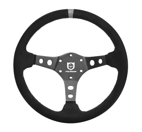 13.75 Top Marker Suede Steering Wheel Grey