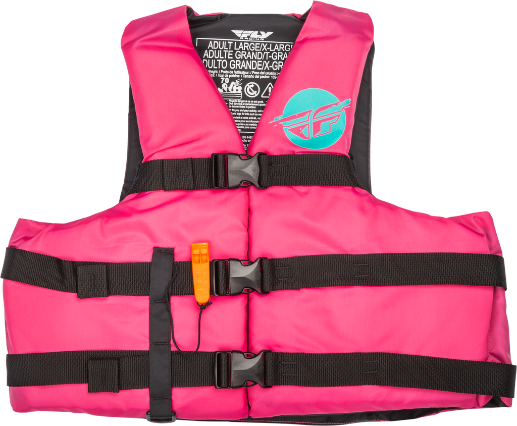 Nylon Flotation Vest Neon Pink/Teal Lg/Xl