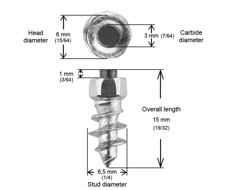 15mm Standard Screw Studs Qty 100