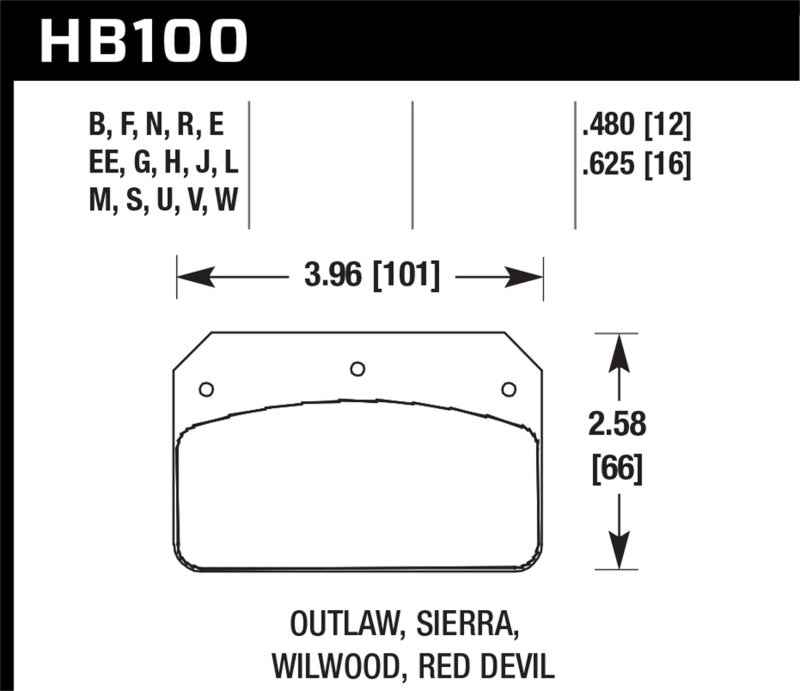 Hawk Performance HB100M.480