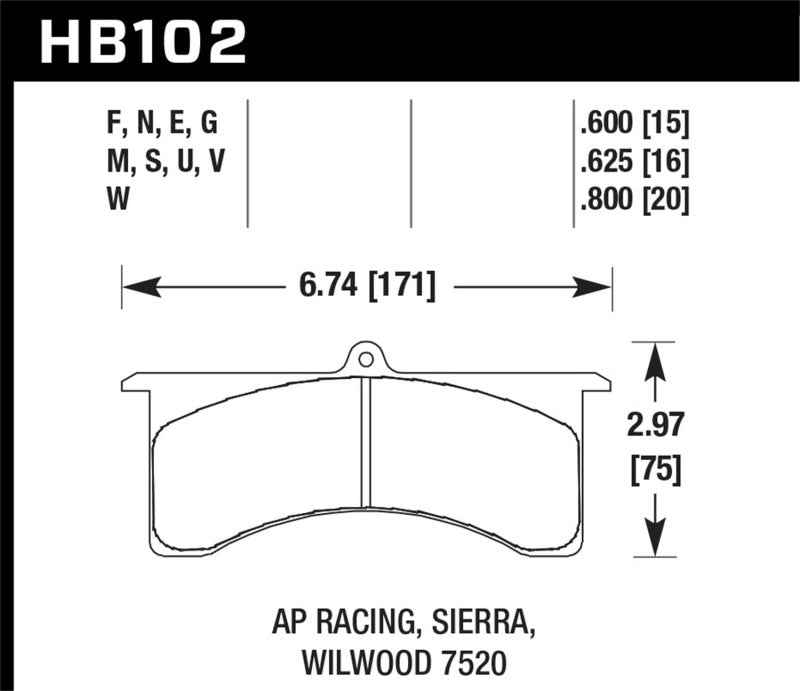 Hawk Performance HB102G.800