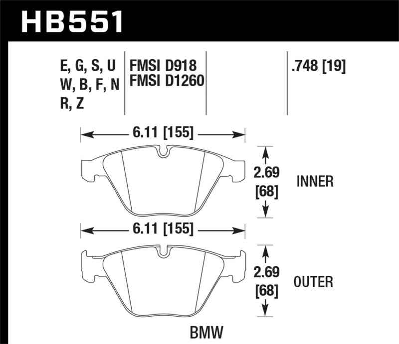 Hawk Performance HB551G.748