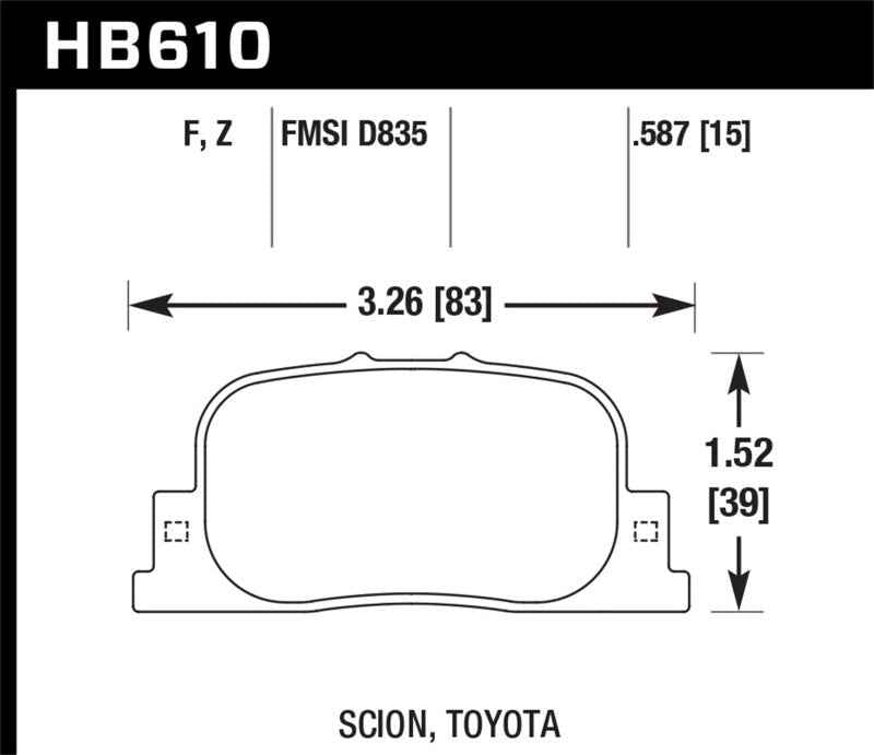 Hawk Performance HB610F.587