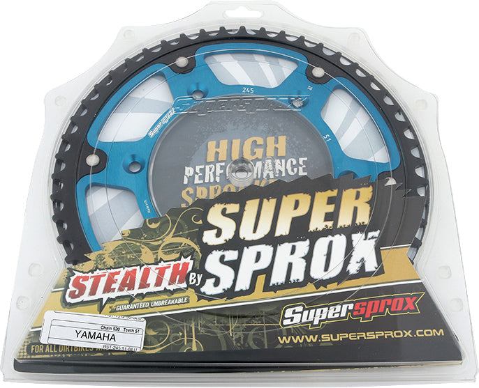 Rear Stealth Sprocket Alu/Stl 51t 520 Blu Yam