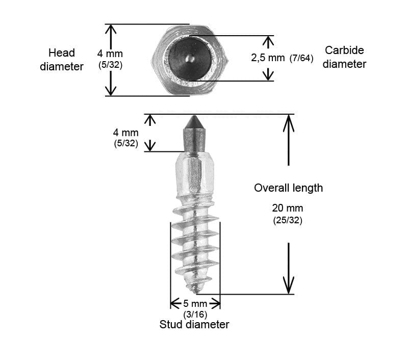 3/4" 20mm Standard Screw Studs Qty 200